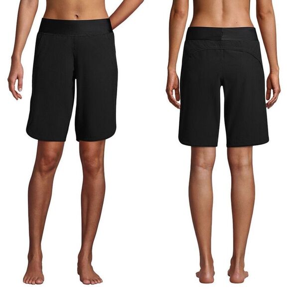 Lands End Black Quick Dry Shorts Size 16W - Picture 1 of 5